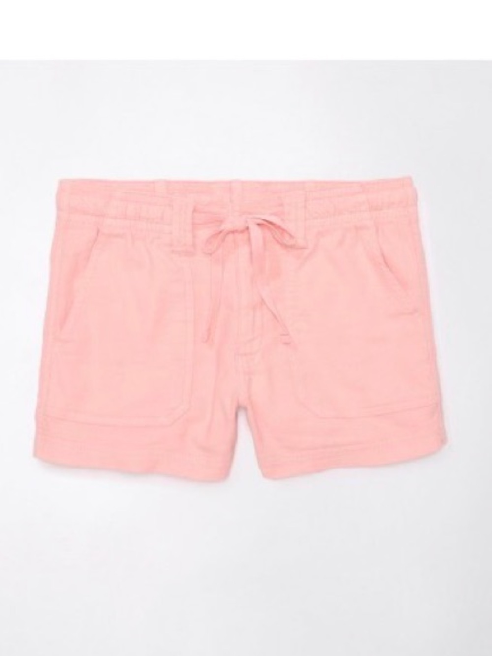 American Eagle Dreamy Drape Linen Blend Shorts — Peach